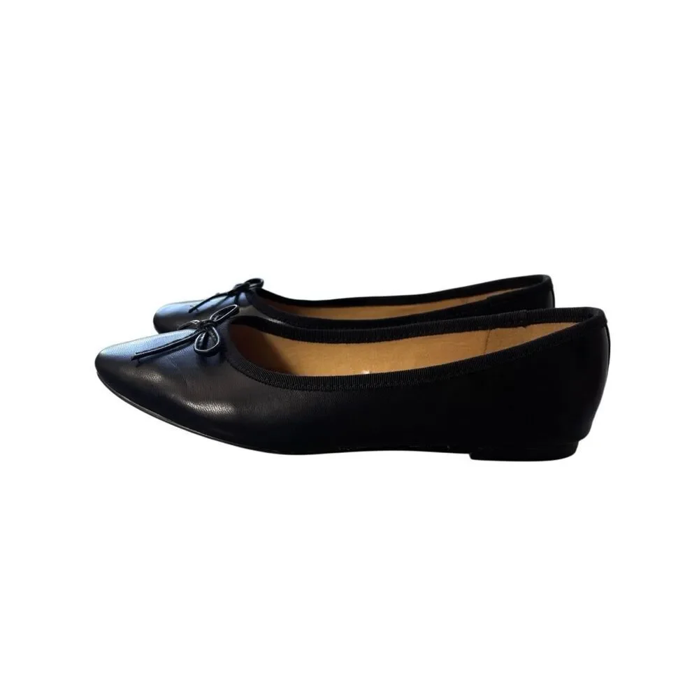 J. Crew Ballet flats black bow size 8